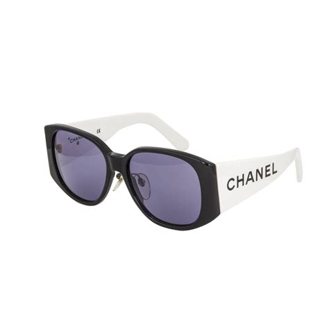 black and white Chanel sunglasses